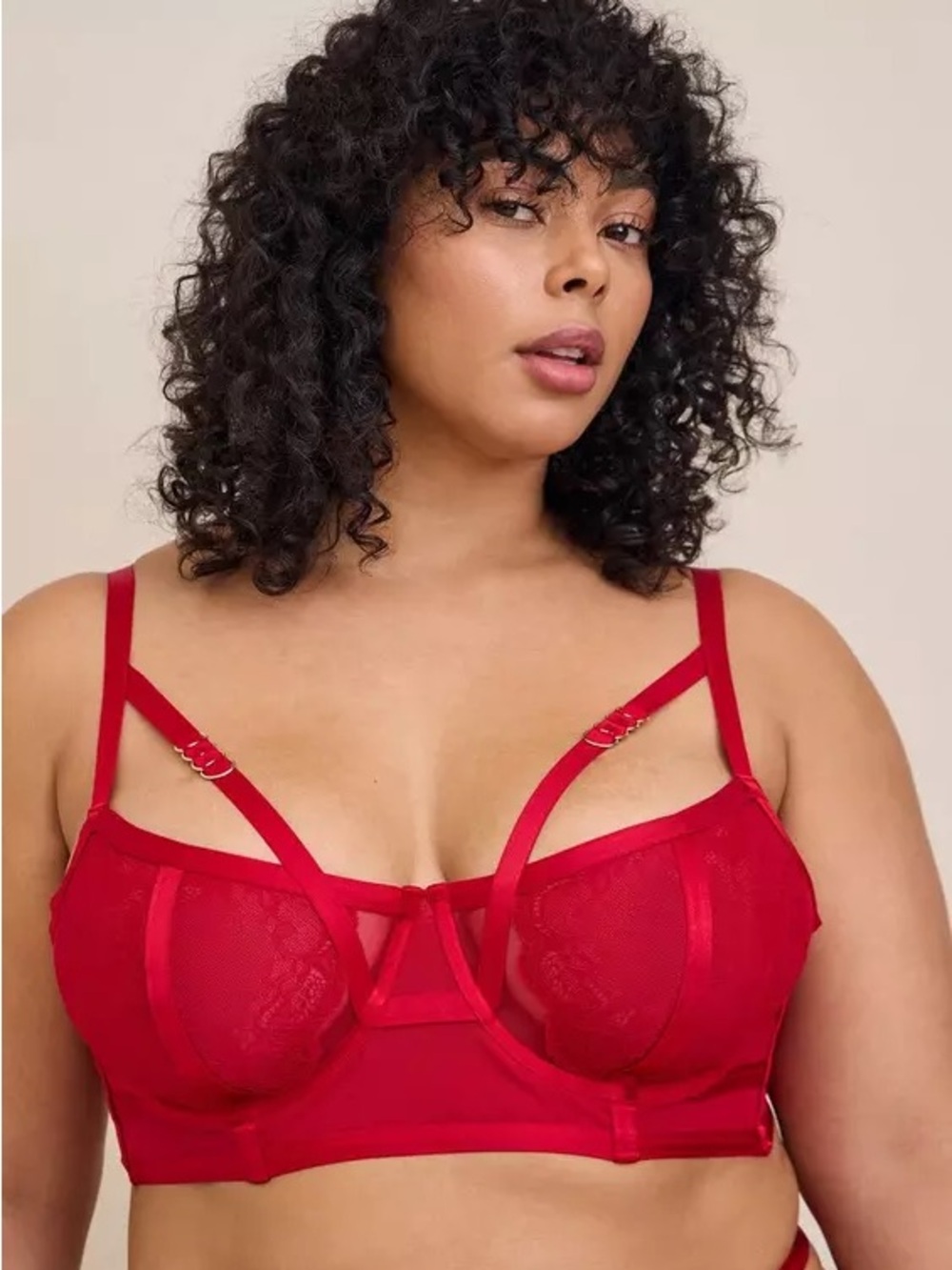 Torrid Straps & Lace Underwire Bra in Jester Red Size 3X NEW